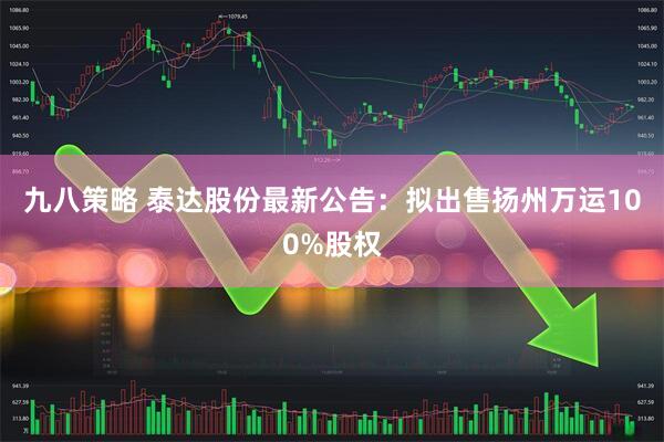 九八策略 泰达股份最新公告：拟出售扬州万运100%股权