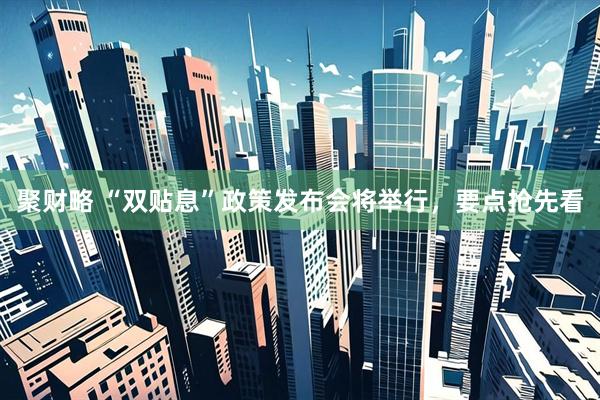 聚财略 “双贴息”政策发布会将举行，要点抢先看